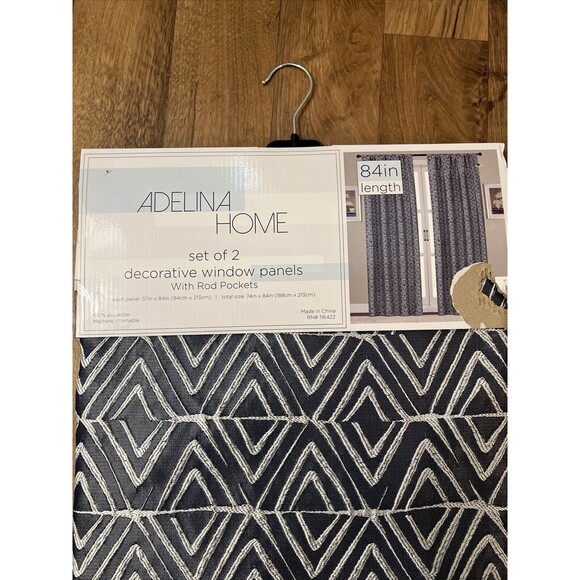 Window Panels With Rod Pockets Set of 2 - Adelina Home 84in Length - Decorative - Picture 4 of 6